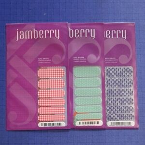 Jamberry Nail Wraps Set - Pink, Green, Blue